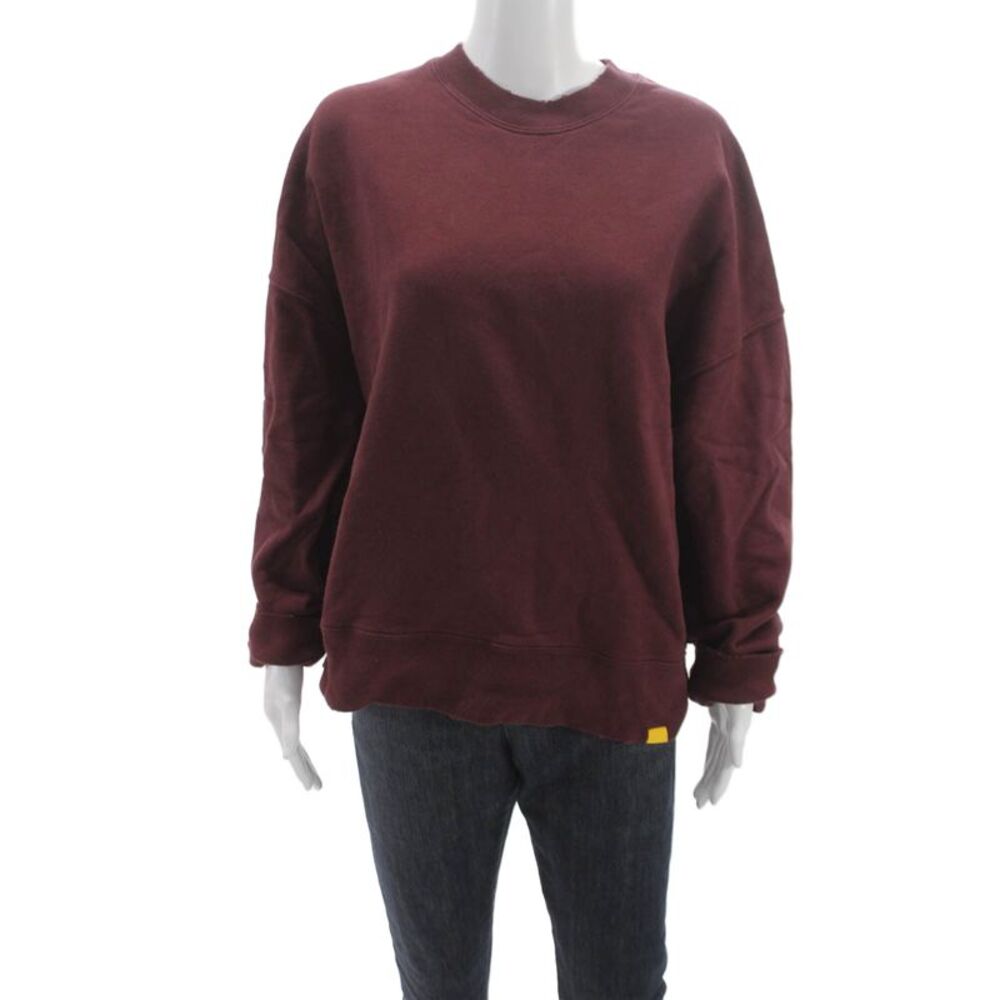 Yellow Label Co. Womens Pullover Cotton Crew Neck Long Sleeve Red Size XS